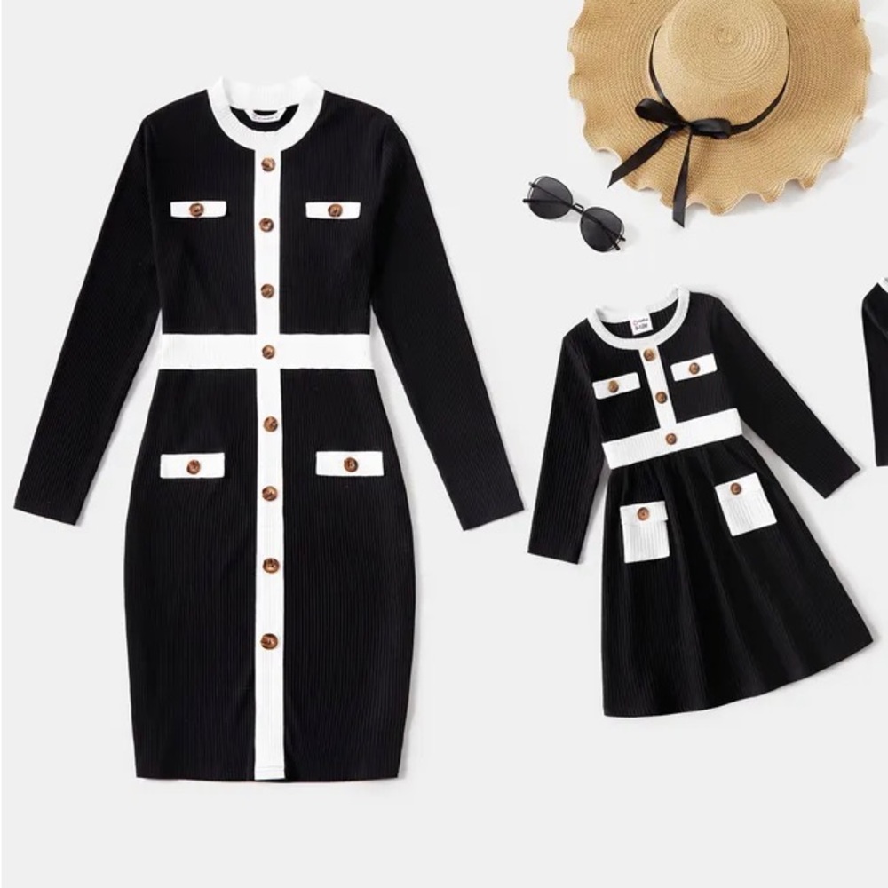 Mommy & Me matching rib knit bodycon dresses